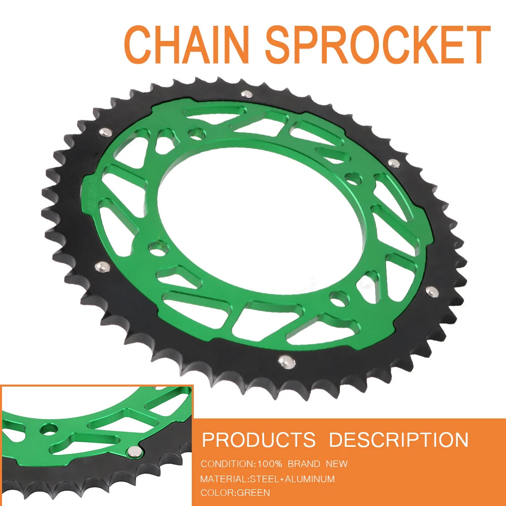 49T 50T Motorcycle Chain Sprocket For Kawasak KX80 1986-2000 KX85 2001-2020 KX100 1989-2021 KX 80 85 100