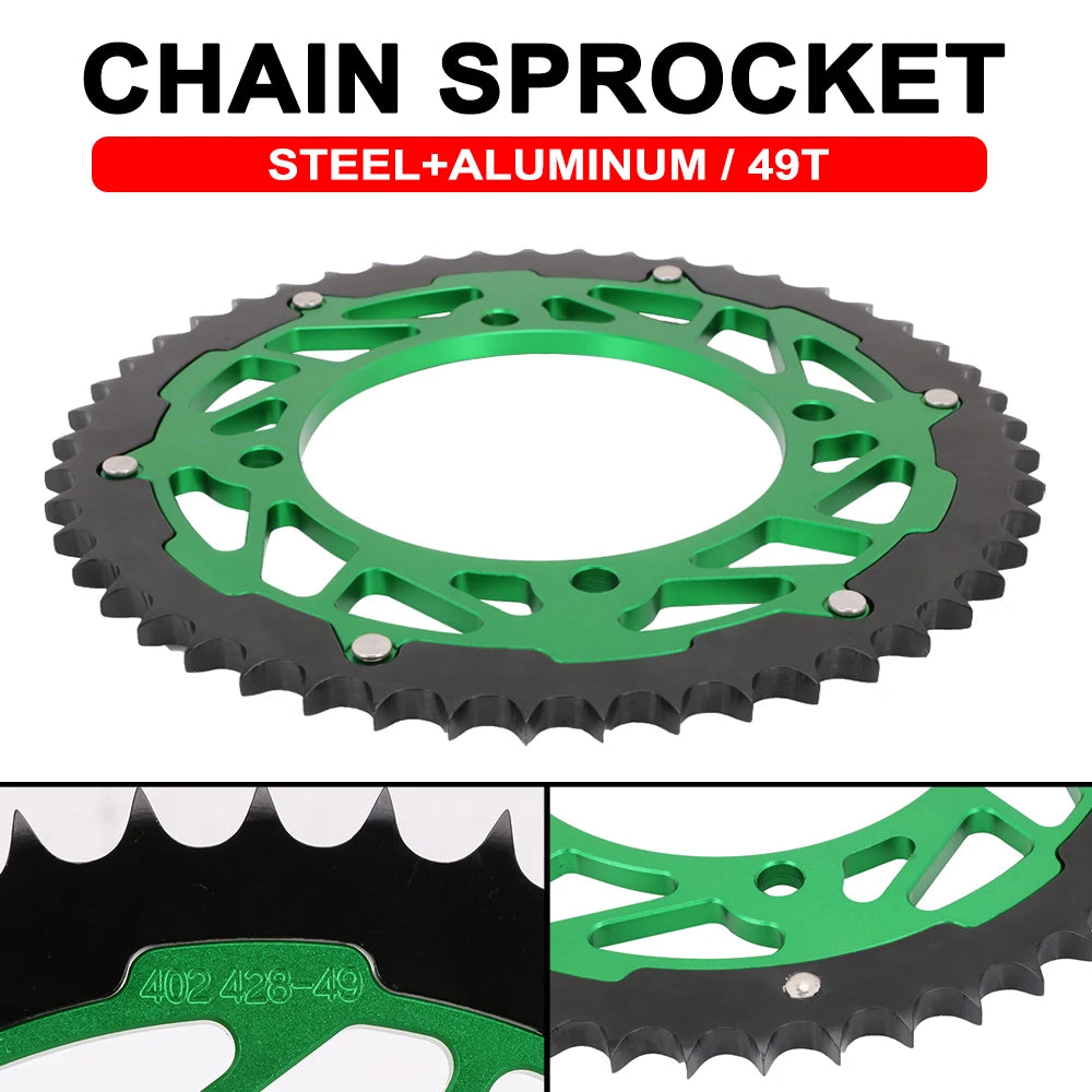 49T 50T Motorcycle Chain Sprocket For Kawasak KX80 1986-2000 KX85 2001-2020 KX100 1989-2021 KX 80 85 100