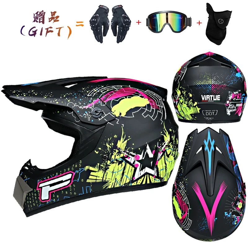 Send 3 pieces gift motorcycle helmet children off-road helmet bike downhill AM DH cross helmet capacete motocross casco