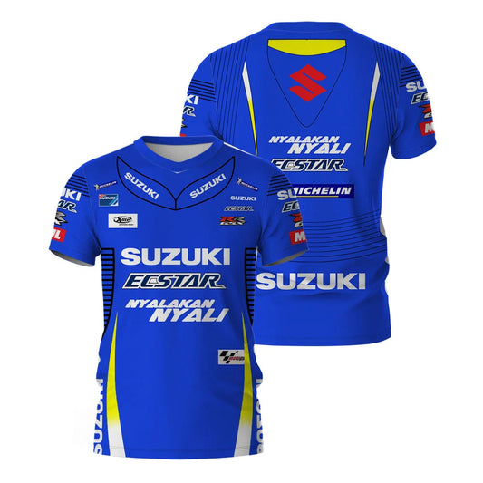 Summer New MOTO GP Motorcycle Quick Drying Riding Suit Suzuki Team Hot Selling T-shirt Men's Oversized Breathable Cycling wear