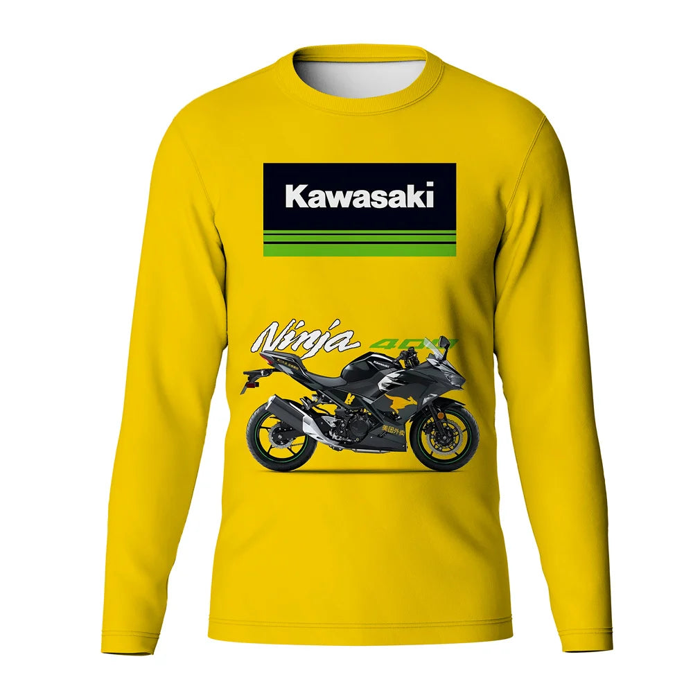 Kawasaki Men's Fishing T-Shirt 2024 New Fishing Clothing Outdoor Sports Long Sleeve Fishing Jerseys Breathable UV Protection Top