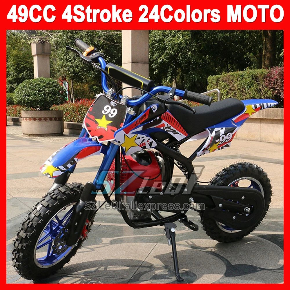 49CC 50CC 4 Stroke ATV OFF-road Gasoline Motorcycle Green Blue Orange Red Racing MOTO Trail Dirt Bike Motorbike For Adult Child