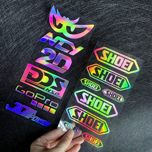 Laser Rainbow Reflective Shark Motorcycle Side Strip Bike Helmet Sticker Car Styling Vinyl Decal For YAMAHA Tmax HRC Ninja