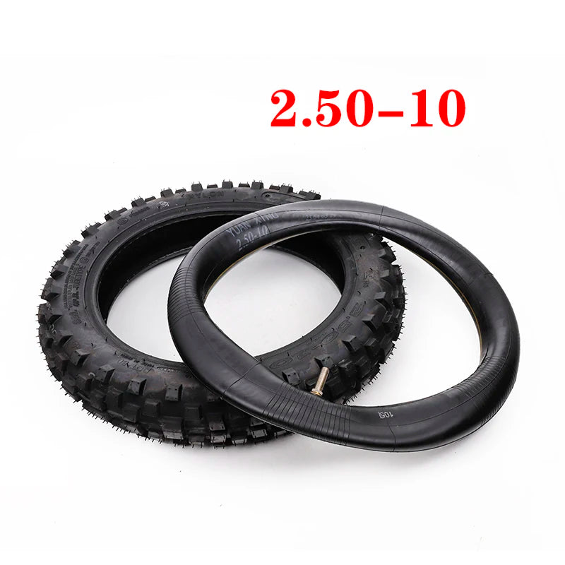 For Motorcycle Motocross Dirt Pit Bike front and rear tires 10 inches 2.50-10 outer tire 2.50-10 inner tube tire