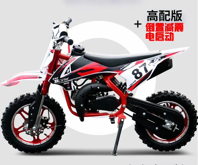 49Cc Off-Road Motorcycle Children's Mountain Motorcycle Mini Locomotive Gasoline Small Off-Road Two-Wheel Competitive Small Part