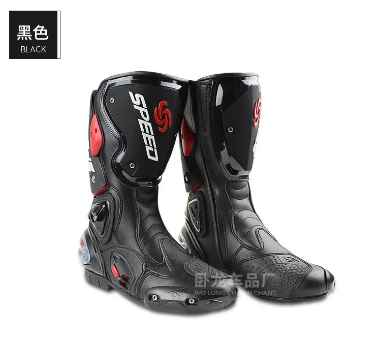 PRO-BIKER Speed Motorcycle Shoes Racing Competition Boots  Motocross Boots Motorbike Rider Boots for Men and Women