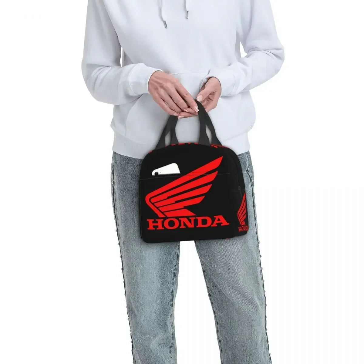 Honda Racing Motorcycle Insulated Lunch Bags Waterproof Picnic Bags Thermal Cooler Lunch Box Lunch Tote for Woman Work Children