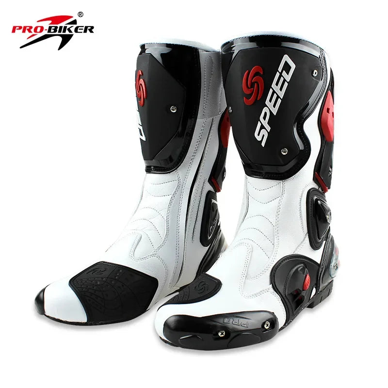 PRO-BIKER Speed Motorcycle Shoes Racing Competition Boots  Motocross Boots Motorbike Rider Boots for Men and Women