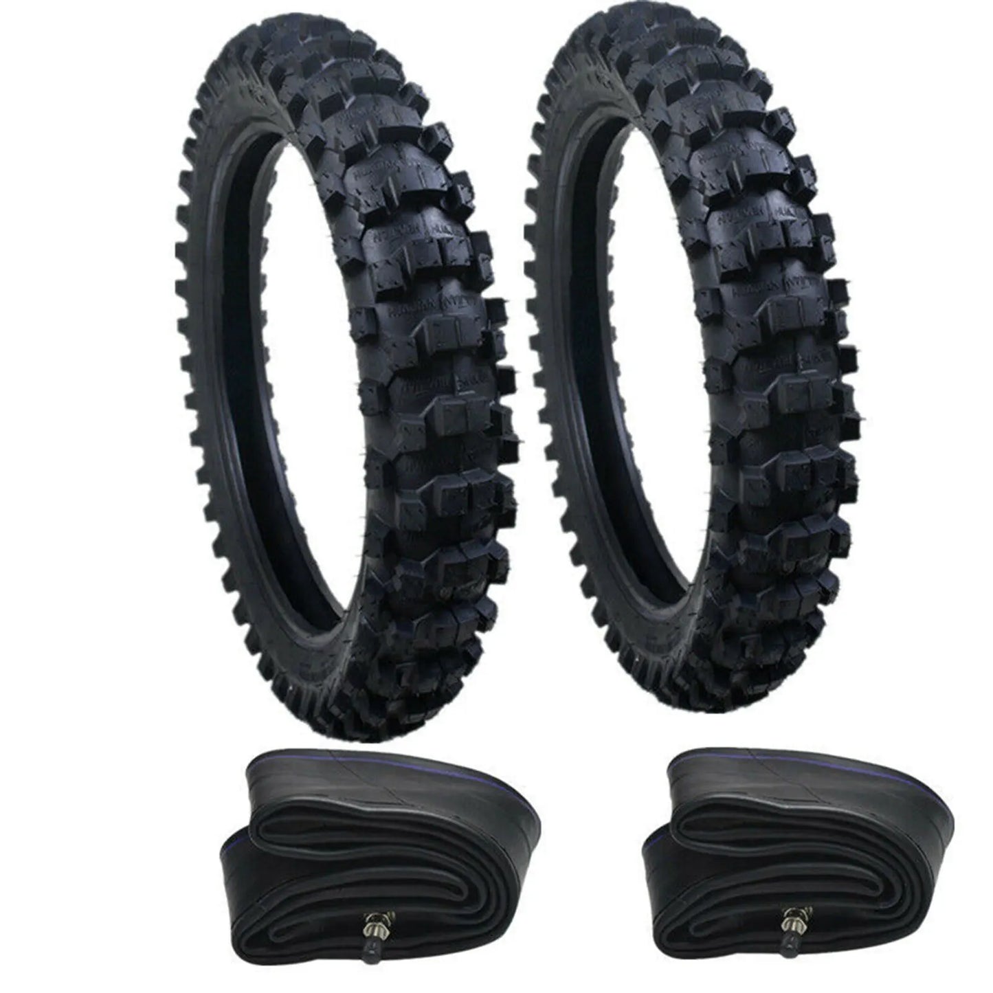 Black Front Rear Tire Tube Kit 70/100-19 90/100-16 Fit for 50cc - 150cc Dirt Pit Bike Motocross Off-road