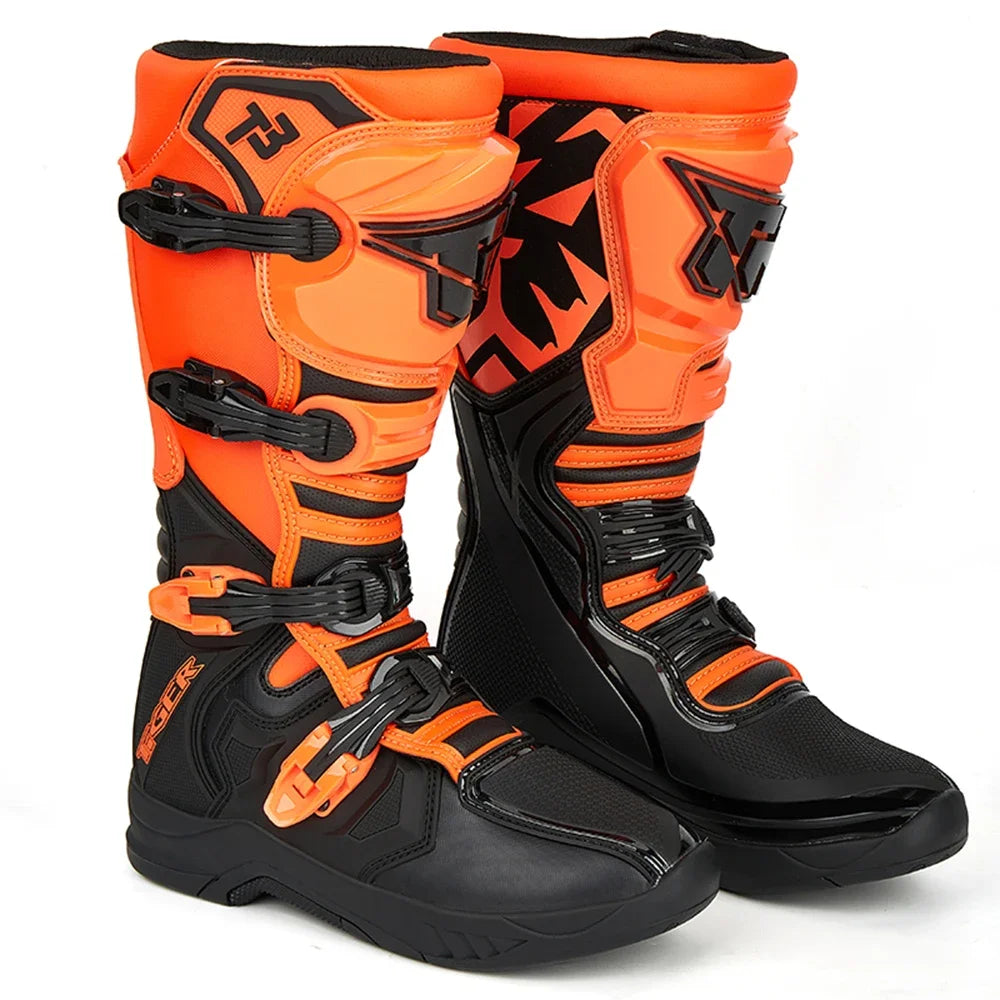 Size 39-46 Professional Motocross Boots Motorcycle Off-road Boots Motorcycle Shoes Non-slip Moto Protector 4 Colour