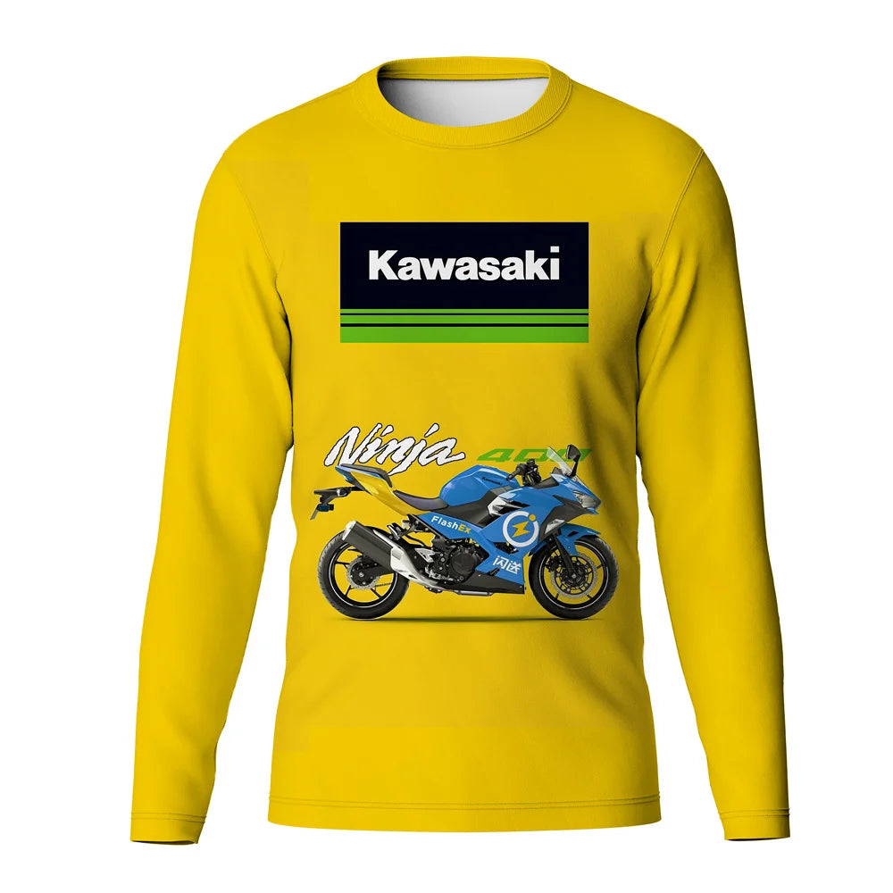 Kawasaki Men's Fishing T-Shirt 2024 New Fishing Clothing Outdoor Sports Long Sleeve Fishing Jerseys Breathable UV Protection Top