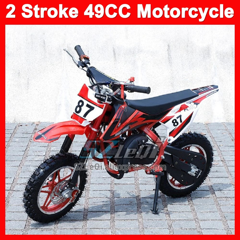 49 CC 2-Stroke ATV OFF-road Motorcycle Gas Gasoline Engine Start Racing MOTO Dirt Bike Motorbike For Boy Girl Child Student Men