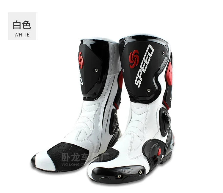 PRO-BIKER Speed Motorcycle Shoes Racing Competition Boots  Motocross Boots Motorbike Rider Boots for Men and Women