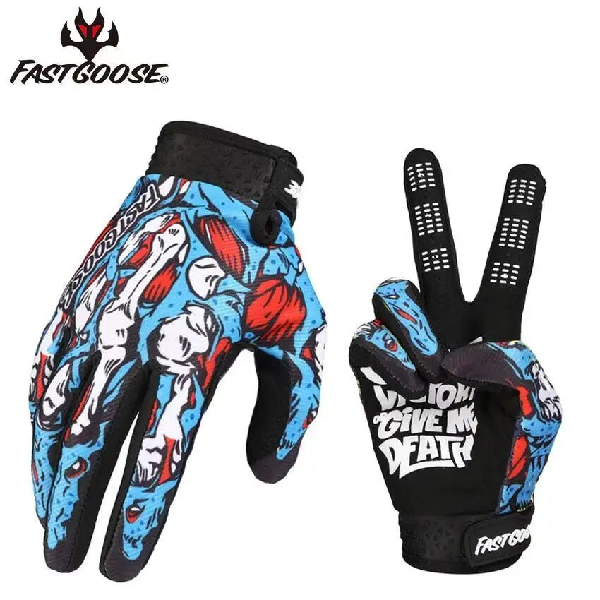 Skeleton Gloves Motorcycle Motocross Off Road MX BMX MTB ATV Guantes Moto Bicycle Touch Screen Cycling Gloves