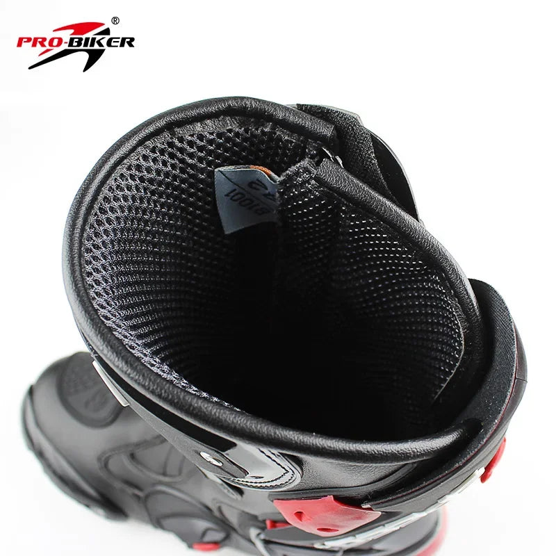 PRO-BIKER Speed Motorcycle Shoes Racing Competition Boots  Motocross Boots Motorbike Rider Boots for Men and Women