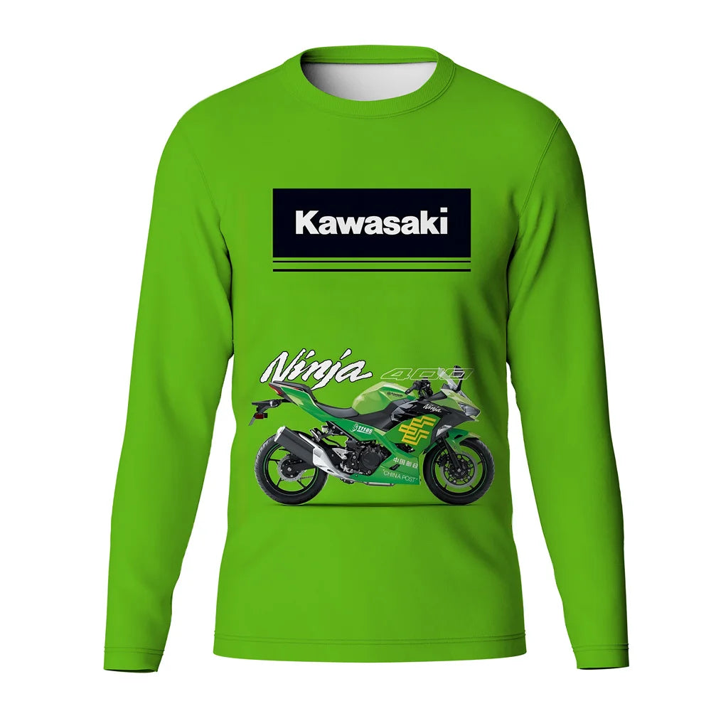 Kawasaki Men's Fishing T-Shirt 2024 New Fishing Clothing Outdoor Sports Long Sleeve Fishing Jerseys Breathable UV Protection Top