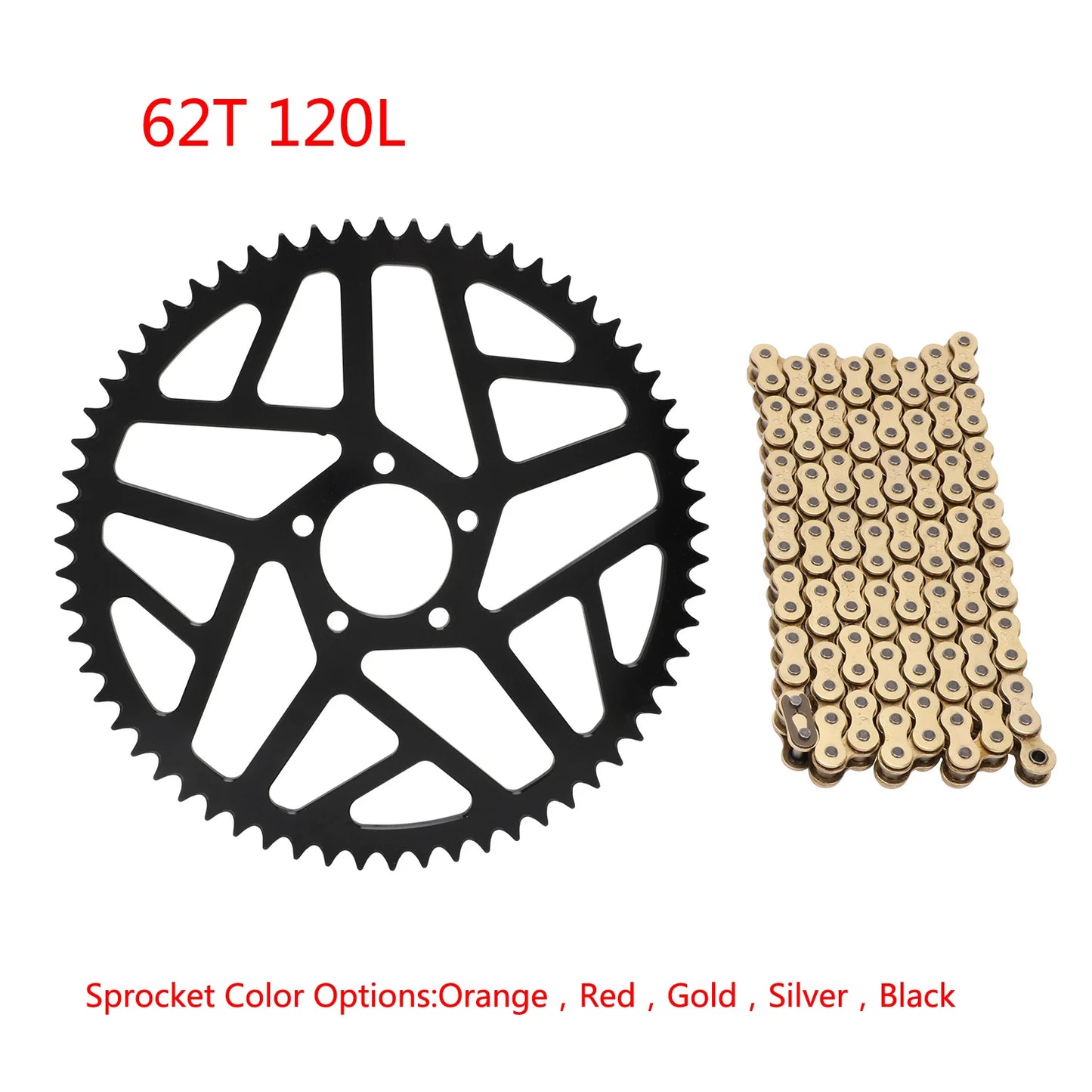 CNC Motorcycle 58T 62T Sprocket 106 112 120 Chain Set For Sur-Ron Surron Light Bee S X Talaria Sting Off-Road Electric Dirt Bike