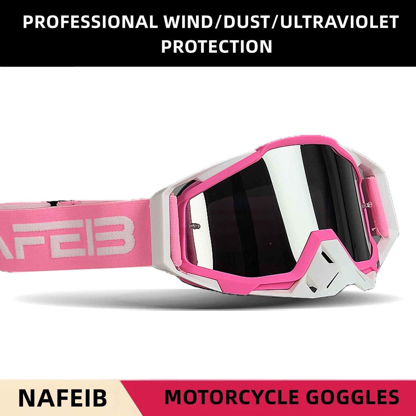 Motocross Glasses Motorcycle Pink Sunglasses Man MTB ATV Mask Windproof Protection Skiing Cycling Racing Off-Road Goggles