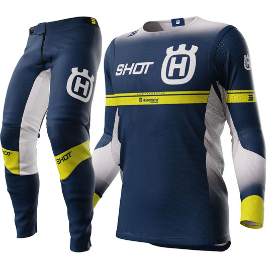 2024 husqvarna  Blue Motocross Gear Set Top Off Road MX Combo Navy Moto Jersey And Pant