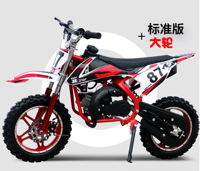 49Cc Off-Road Motorcycle Children's Mountain Motorcycle Mini Locomotive Gasoline Small Off-Road Two-Wheel Competitive Small Part