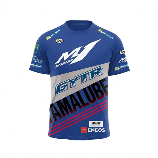 2024 new Yamaha extreme sports men's and women's racing suit T-shirt casual and fashionable quick drying short sleeved shirt Top