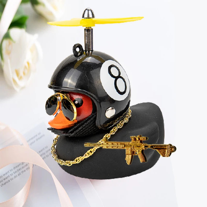 Motor Accessories Yellow Duck with Helmet for Bike Without Lights Auto Car Accessories Duck In The Car Car Interior Decoration