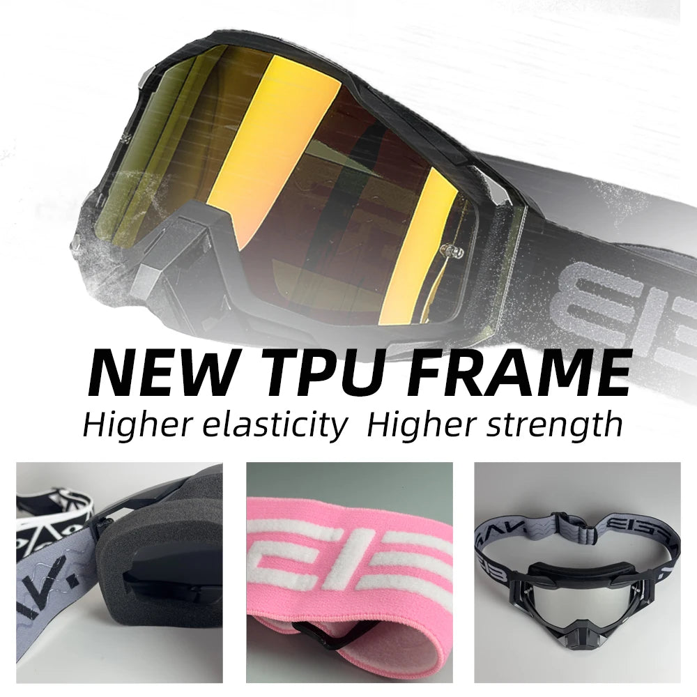 Motocross Glasses Motorcycle Pink Sunglasses Man MTB ATV Mask Windproof Protection Skiing Cycling Racing Off-Road Goggles