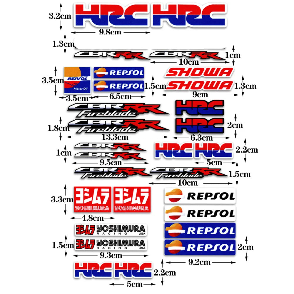 Motorcycle Stickers Wing Logo HRC Tank Helmet Racing Decal Red Kit For Honda Cbr250r Xrv750 Cbr600rr Hrc Forza Monkey 125