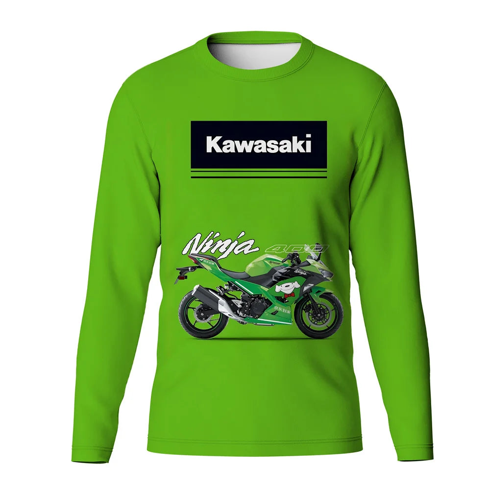 Kawasaki Men's Fishing T-Shirt 2024 New Fishing Clothing Outdoor Sports Long Sleeve Fishing Jerseys Breathable UV Protection Top