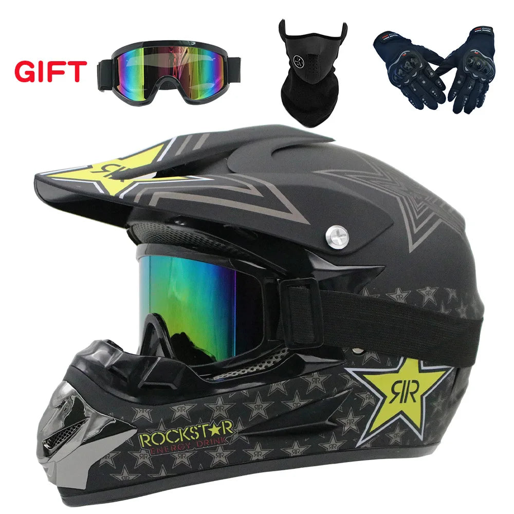 Man Woman Motocross Motorcycle Helmet ATV Motocross MTB MTB DH Racing Helmet Cross Helm Capacetes Send 3 pieces gift.