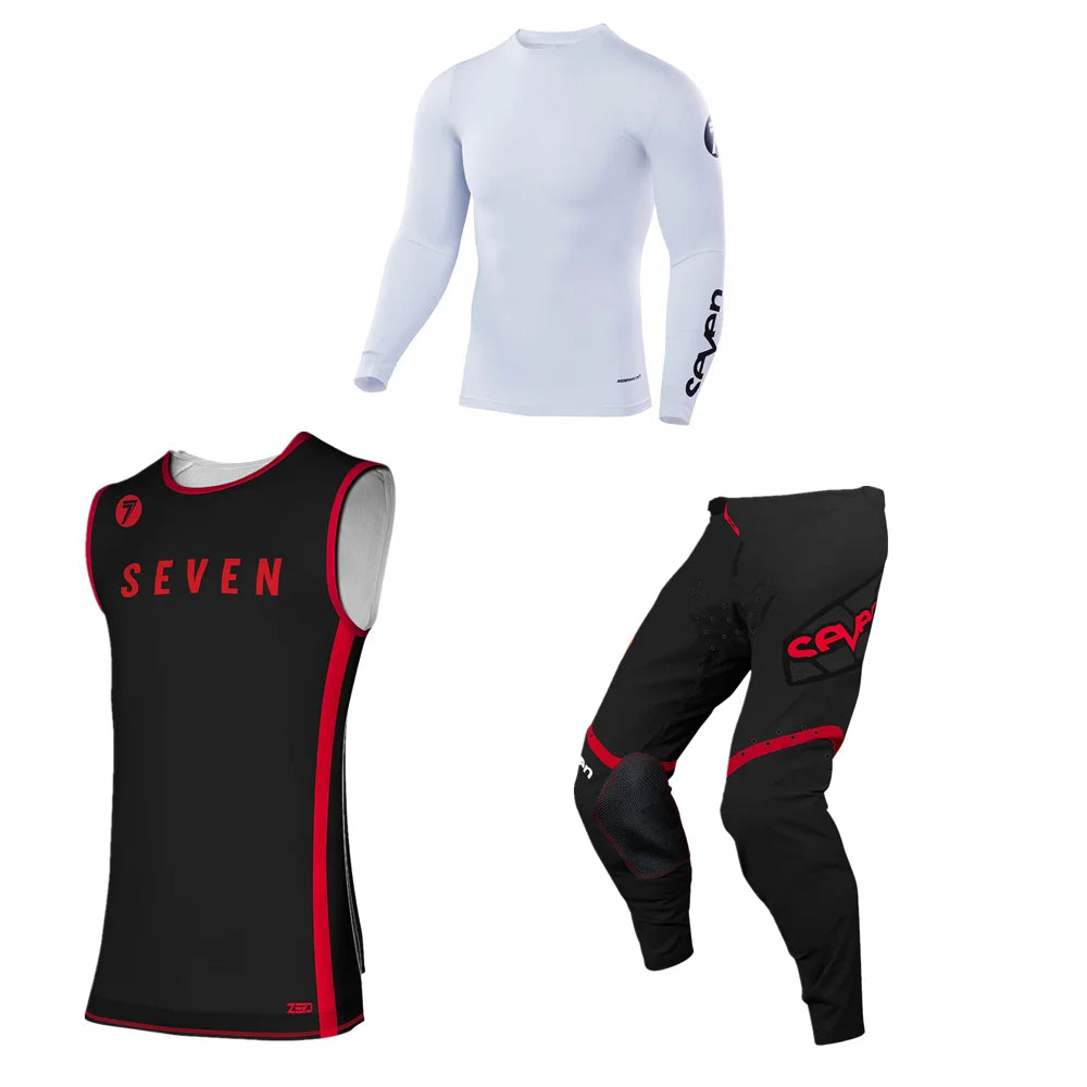 2024.1 SEVEN White Red Mx Jersey Set Off Road Motorcycle Race Wear Dirt Bike Motocross Gear Set Moto Suit