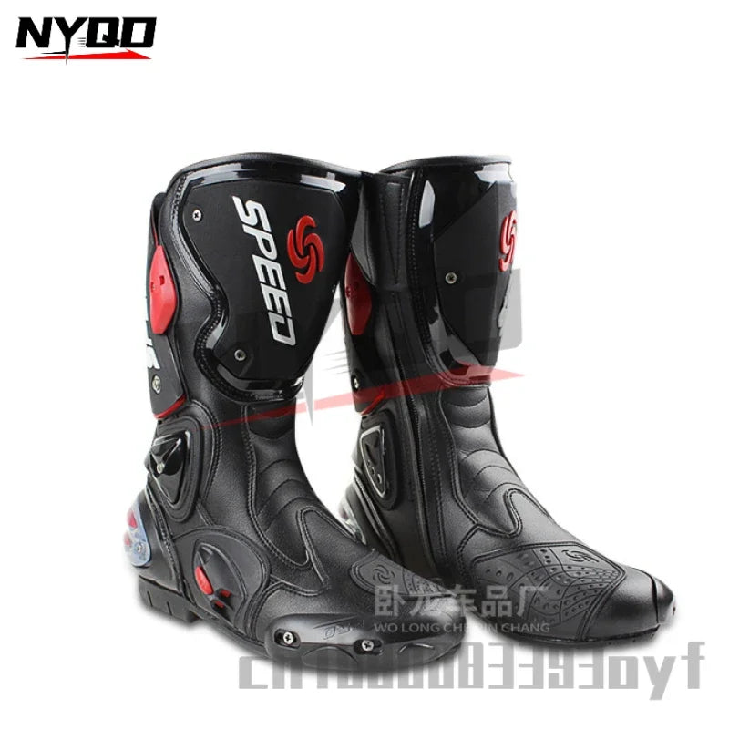 PRO-BIKER Speed Motorcycle Shoes Racing Competition Boots  Motocross Boots Motorbike Rider Boots for Men and Women