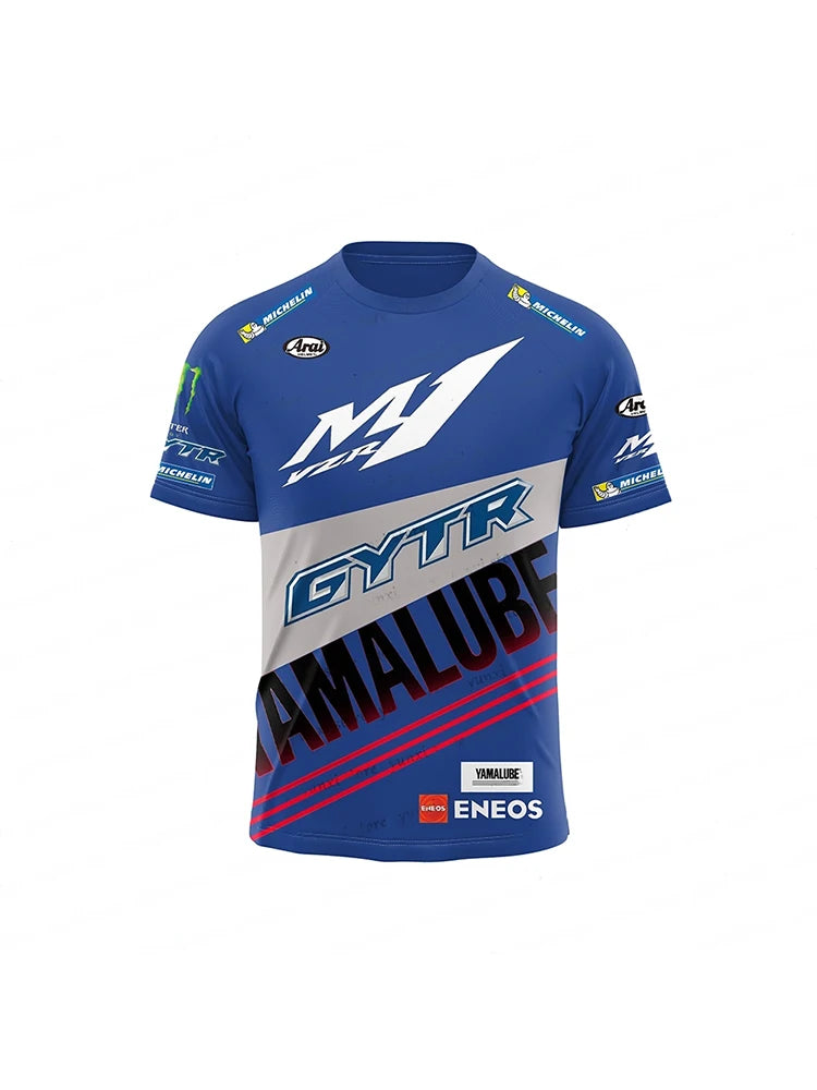 2024 new Yamaha extreme sports men's and women's racing suit T-shirt casual and fashionable quick drying short sleeved shirt Top