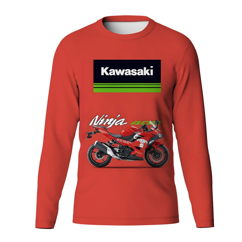 Kawasaki Men's Fishing T-Shirt 2024 New Fishing Clothing Outdoor Sports Long Sleeve Fishing Jerseys Breathable UV Protection Top