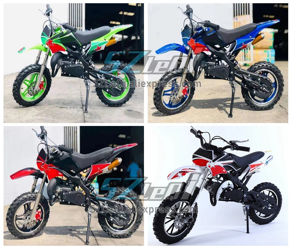 49/50CC 4 Stroke ATV OFF-road Gasoline Motorcycle Racing MOTO Dirt Bike Motorbike For Adult Children Boy Girl Child Student Men