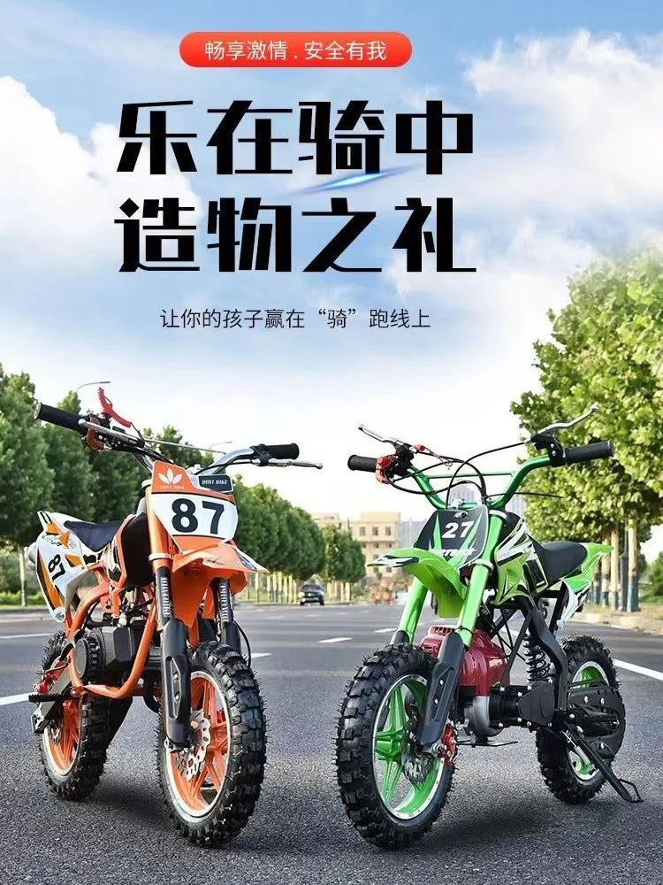 49Cc Off-Road Motorcycle Children's Mountain Motorcycle Mini Locomotive Gasoline Small Off-Road Two-Wheel Competitive Small Part