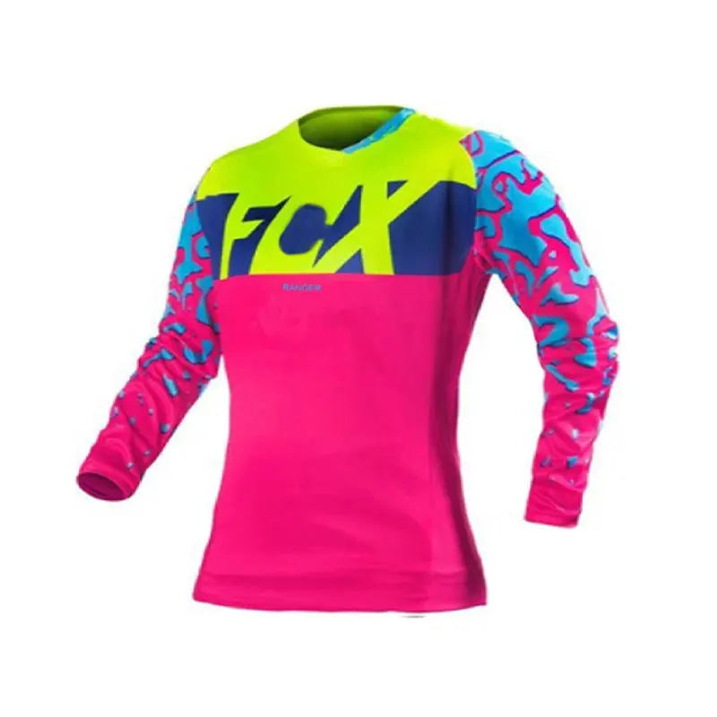 summertime， WOMEN Downhill Jerseys  FCX Mountain Bike MTB Shirts Offroad DH Motorcycle Jersey Motocross Sportwear Clothing Bike