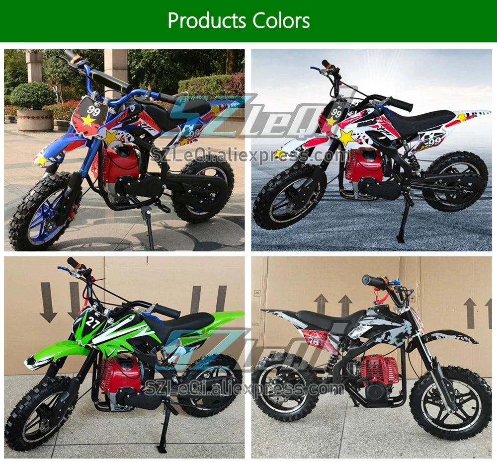 49/50CC 4 Stroke ATV OFF-road Gasoline Motorcycle Racing MOTO Dirt Bike Motorbike For Adult Children Boy Girl Child Student Men