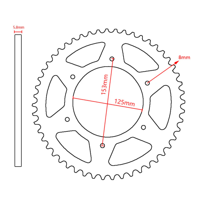 Motorcycle Rear Chain Sprocket 42T 45T 48T 50T 52T for KTM EXC SX XCW EXCF SXF MXC LC4 SMC SMR 125 144 150 200 250 300 450 525